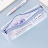 Makeup Pouch Lipstick Makeup Brush Storage Bags Student Transparent Mesh Pencil Case Ins Travel Cosmetic Organizer for Women