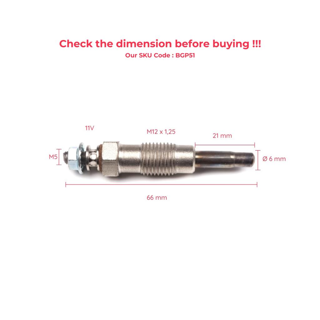 Bross Auto Parts BGP51 1 Piece Heater Glow Plugs GX68, 0100226190 for Ford Fiat Opel Renault 1.6-2.5 D Ship From Turkey