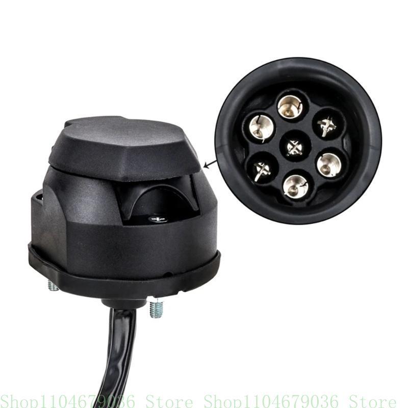 High Compatibility 7 Pin Trailer Socket Cable Flexible Spring Design for Smooth Connection In Various Weather Conditions