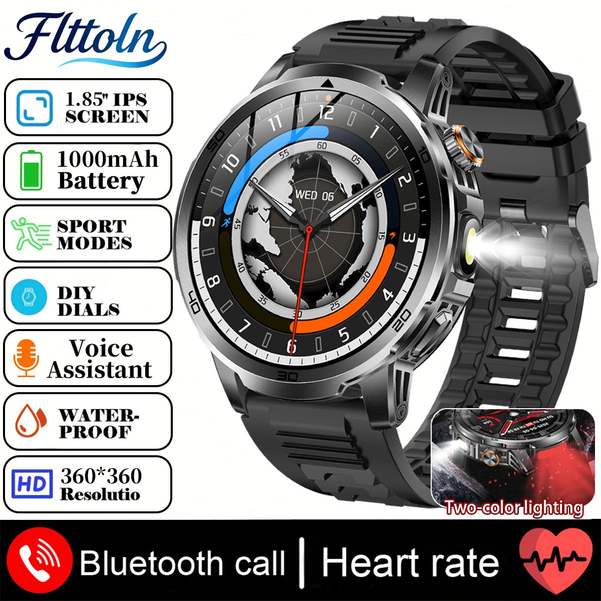 

New 1000mAh Large Battery Durable Adult Smart Watch 1.85-inch GPS trackr Compass 10ATM Waterproof BT Call Sports Smartwat
