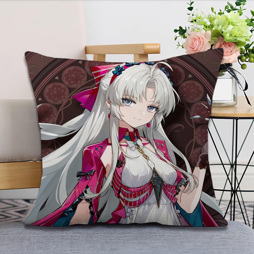 Game Wuthering Waves Carlotta cushion cover For Bedroom Car Coffee Shop Room and Living Room Sofa Decorative Pillow Cover Case