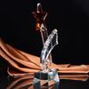 Troféu de Cristal Stea Roșie cu Cinci Colțuri Medalie Geometrică Scobită Premii pentru Competiție Personalizate Figurine Decorative Decor pentru Casă