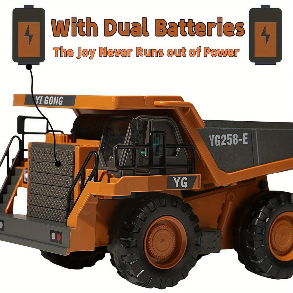 4WD Remote Control Excavator 4x4 Alloy Dump Truck Bulldozer Radio Model RC Car Construction Vehicle Toy Children Kids Gifts