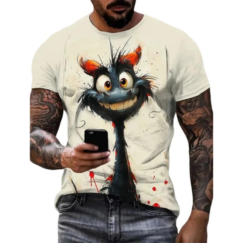 Funny Men T-Shirt Fashion 3D Penguin Print Casual O-Neck Quick-Dry Short Sleeve Tops Summer Street Trend Hip Hop Men's Tshirt