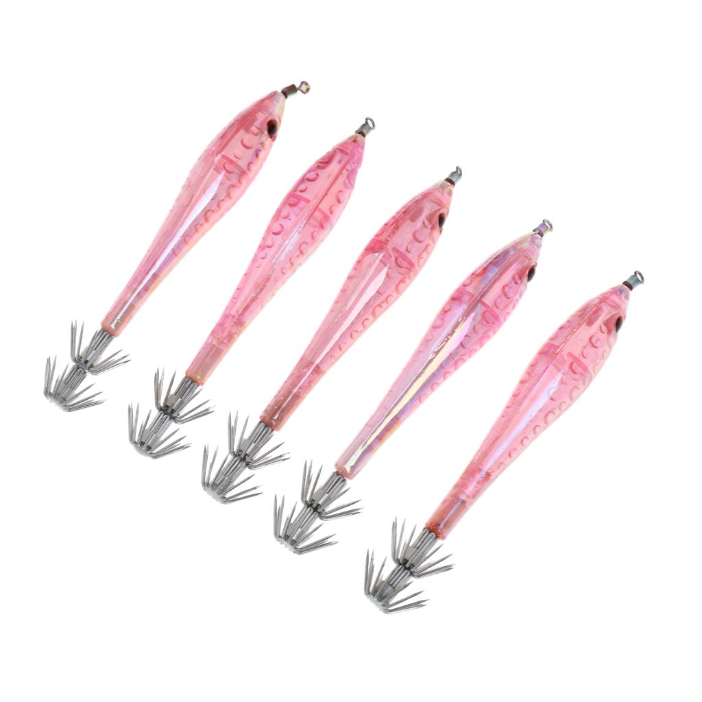 5pc Noctilucent Squid Lure Hook Cuttlefish Saltwater Fishing Lure Hard Baits
