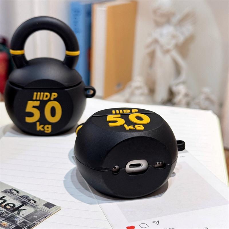 3D Kettlebell Cartoon Cute Earphone Case for AirPods 4 2024 Charging Box Silicone Earphone Cover for AirPods Pro 2 1 2 3 Case