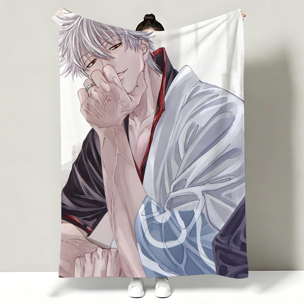 Anime G-Gintama Throw Soft Warm Flannel Throw Blanket, Multi-use for Sofa Bed Office Nap