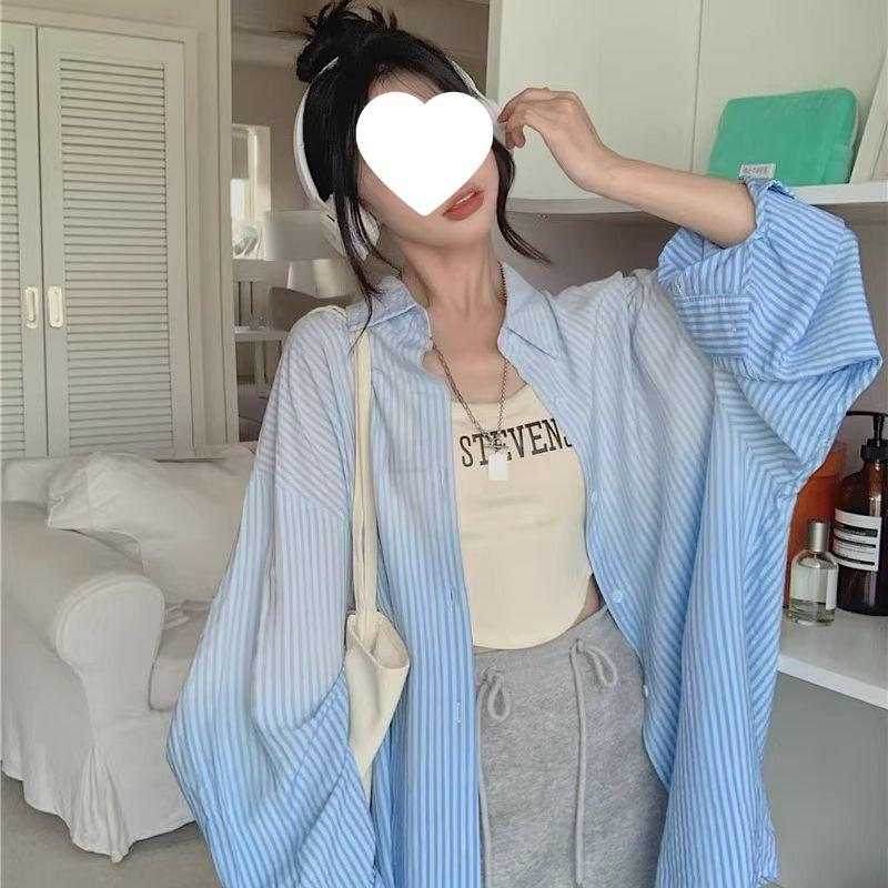 Gradient Striped Summer Jacket - Casual, Loose, and Lightweight for Couples