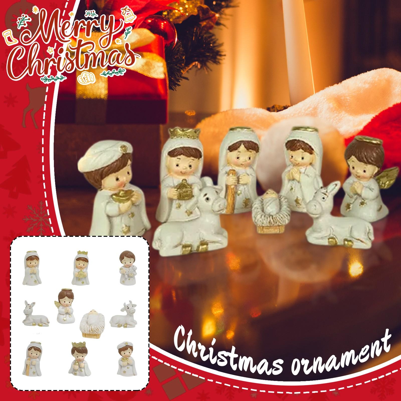 

Christmas Gift Cartoon Religion Birth Of Horse Trough Ornament Festival Decoration Resin Crafts One Size