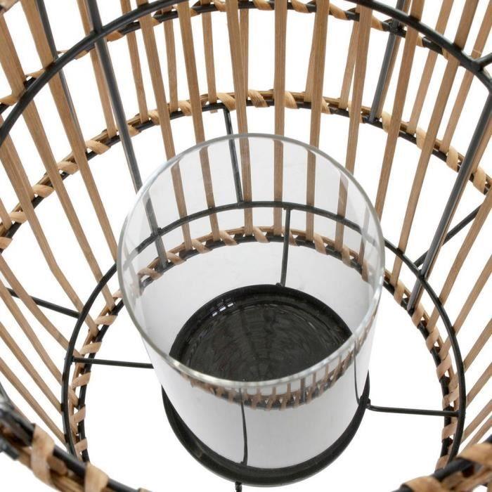 Bougeoir - DKD Home Decor - Métal Bambou - 30 X 30 X 32 Cm - Intérieur - Mixte