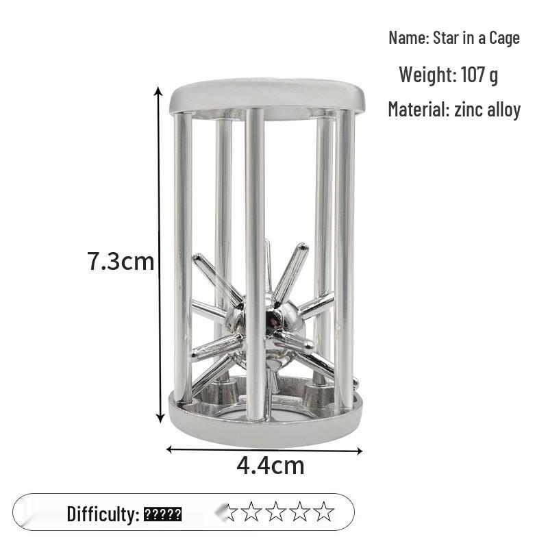 Zinc Alloy Kongming Puzzle Lock: Disentanglement Ring Educational Toy