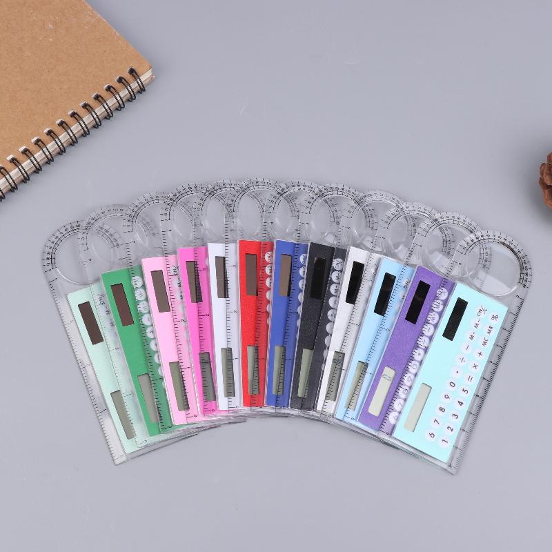 10Cm Ruler Calculator Solar Card Mini Calculation Student Arithmetic Multifunctional Calculator Computer Digital Caliper