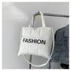 Stylish Korean Minimalist Cotton Tote Bag For Women In Black White And More Colors