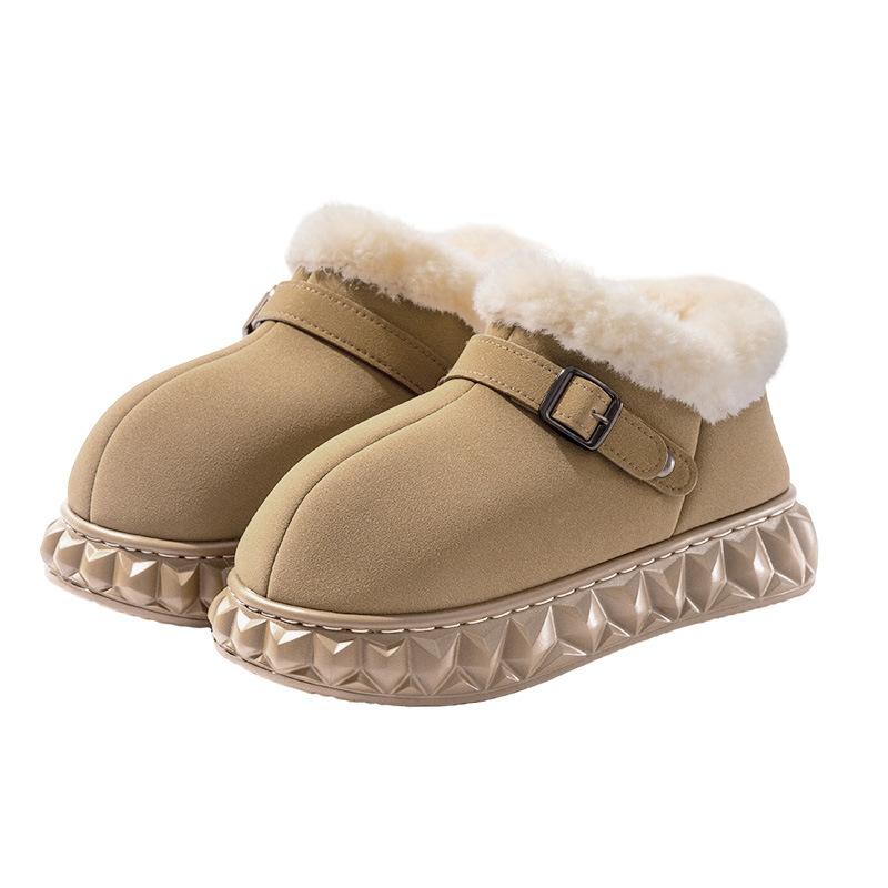 Thick-soled Cotton Shoes, Indoor Home Plush Warm Slippers for Women