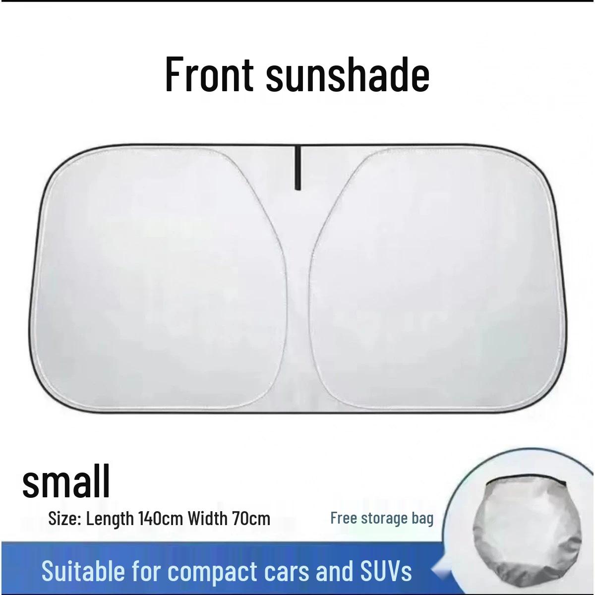 Enhanced Titanium Silver Car Sun Shade - Foldable, Thickened UV Protection, Heat Insulation Sun Block