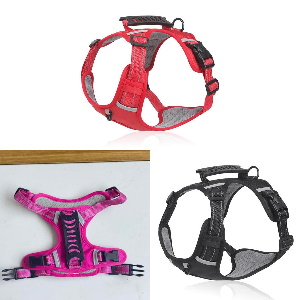 Outdoor Dog Harness With Reflective Material And Adjustable Nylon Strap For Active Pets