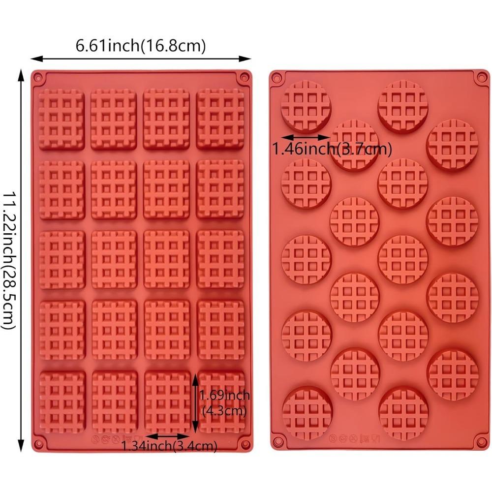 Silicone Waffle Mold DIY Cookie Chocolate Candy Fondant Baking Mold for Mini Muffin Dessert Cake Baking Tray Non-stick