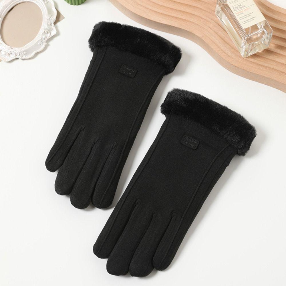 Thick Plush Touchscreen Gloves Windproof Windproof Driving Gloves Winter Warm Gloves Cold Weather