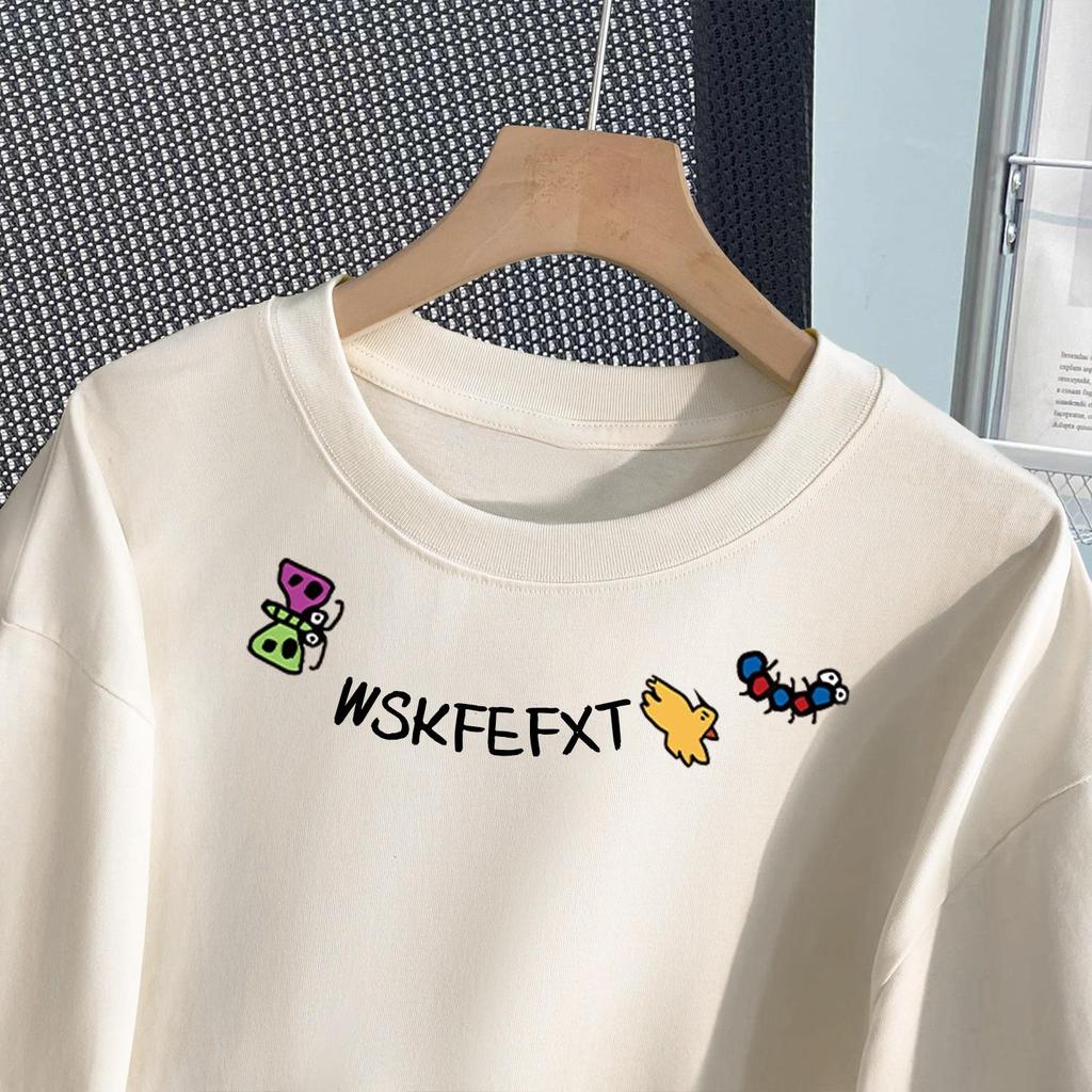 Unisex Harajuku T-Shirt aus reiner Baumwolle mit kurzen Ärmeln, einzigartiger lustiger Aufdruck, neues Sommer-Oberteil mit Rundhalsausschnitt