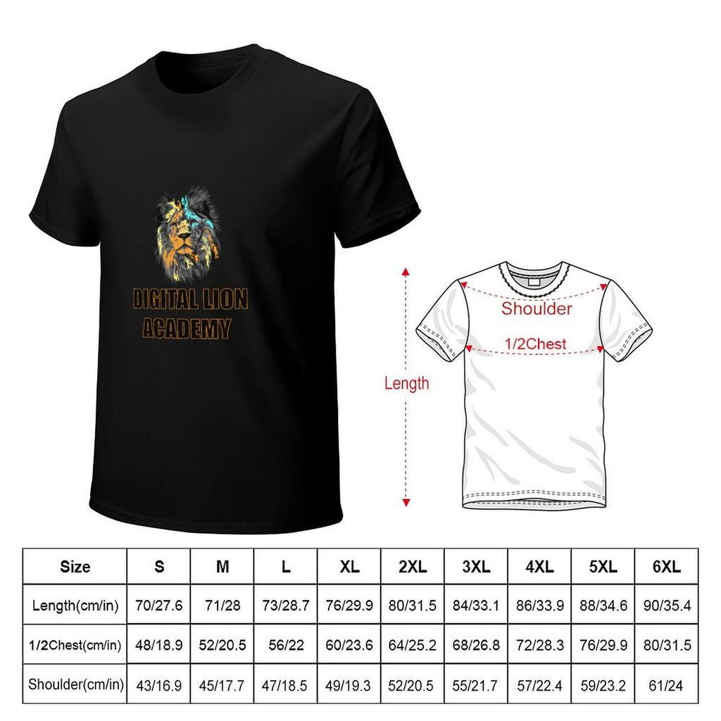 Digital Lion Academy TShirt Funny Costumes Hippie Clothes Oversized T Shirts for Men