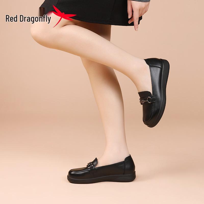Red Dragonfly Women's Genuine Leather Summer Slip-On Flats