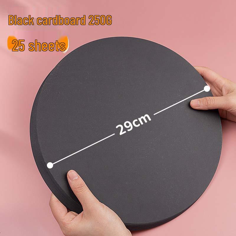 Hârtie Artizanală Rotundă Kraft Yuanhao pentru Pictură - Alb & Negru, 25/29cm