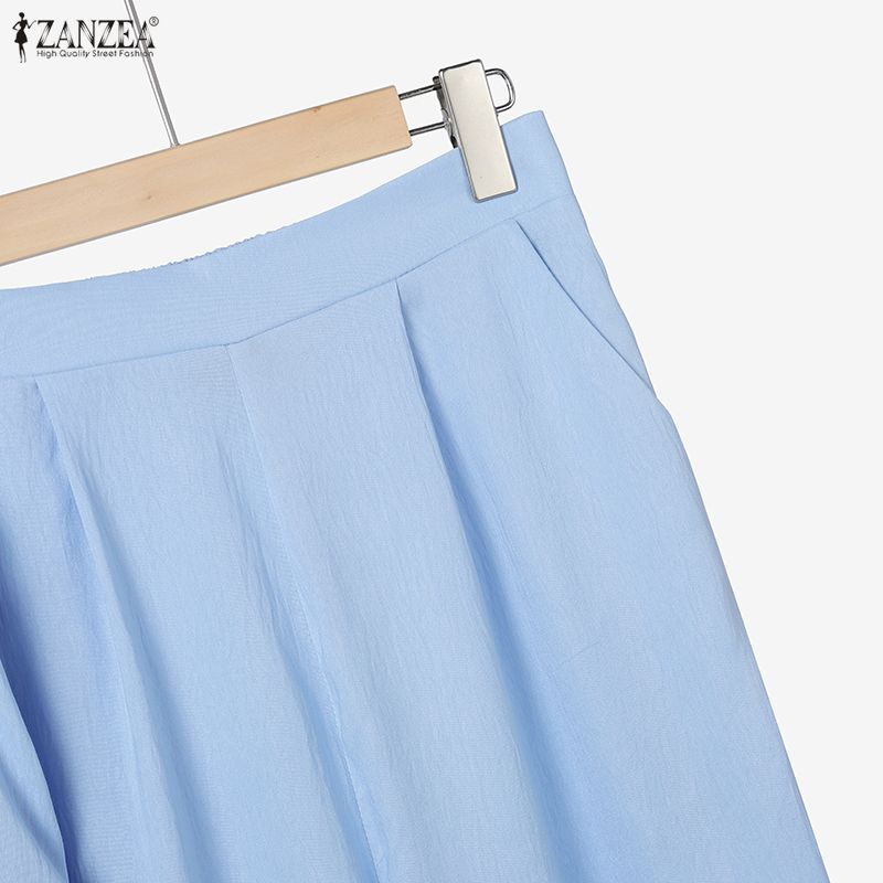 ZANZEA Lässiger Zweiteiler für Damen, ärmelloses Westentop und Hose mit weitem Bein