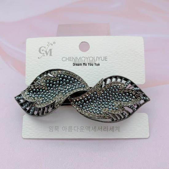 Chenmoyou Women s High-End Fashion Plaid Electroplated Hair Clip K9 белый