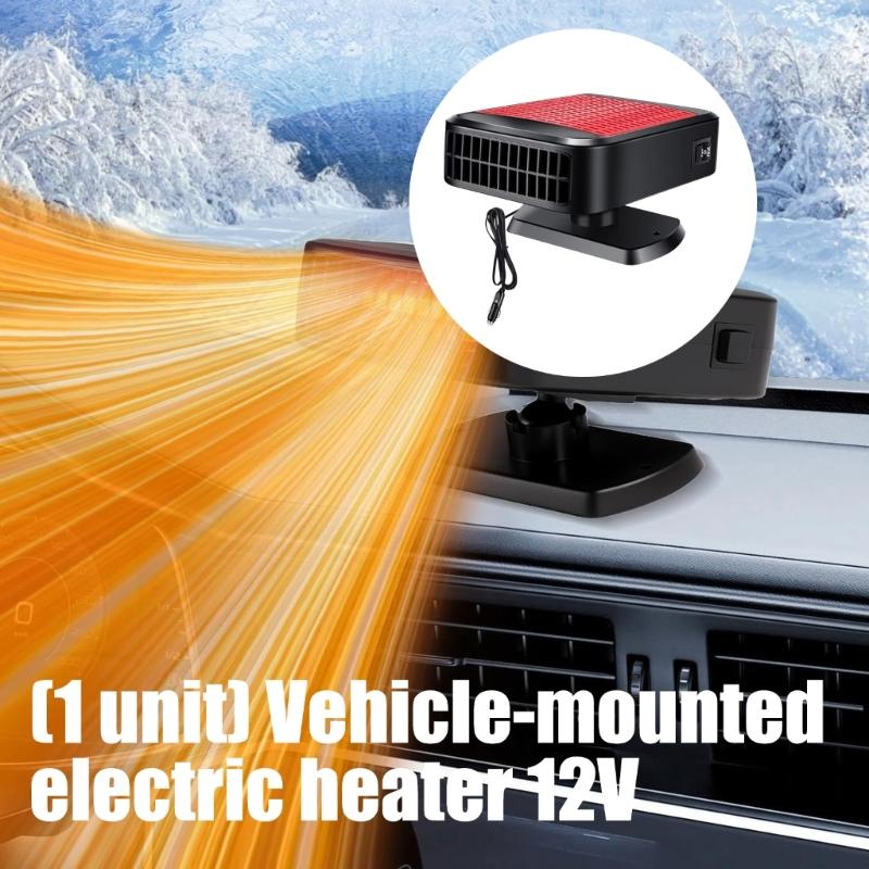 Energy Efficient 12V Car Warmer Fan ABS High Temperature Resistant Shell Rapid Heating Tool Free Mounting For Most Vehicles All Season Use