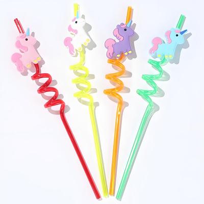 Popular Cartoon Unicorn Animal Art Art Straw Child Birthday Party Drink Decoration Girl