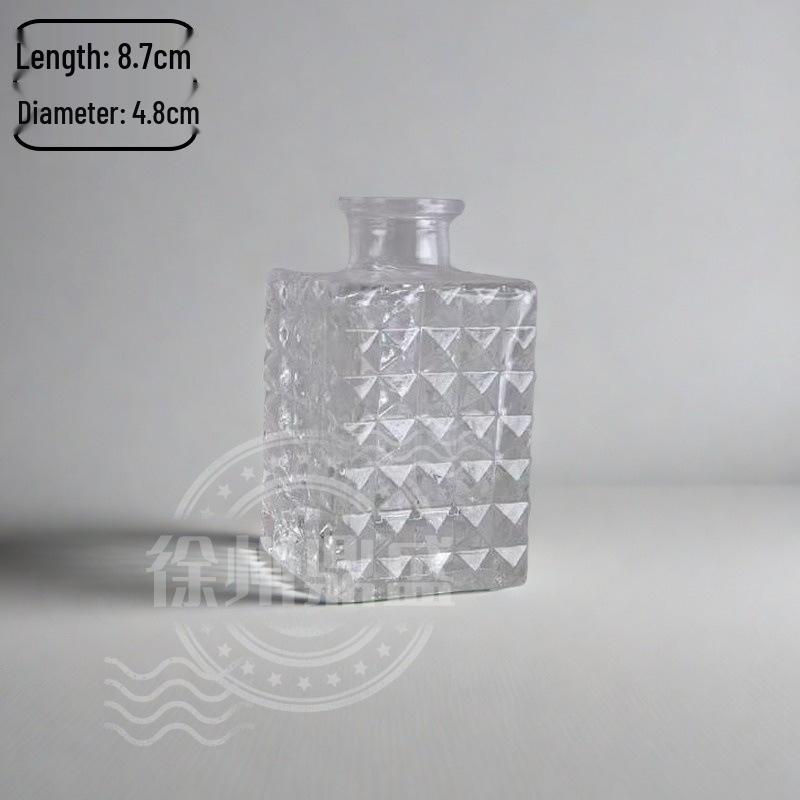 High-End Retro Glass Vase Set: Floor-Standing Transparent Ornaments In Soft Ins Style