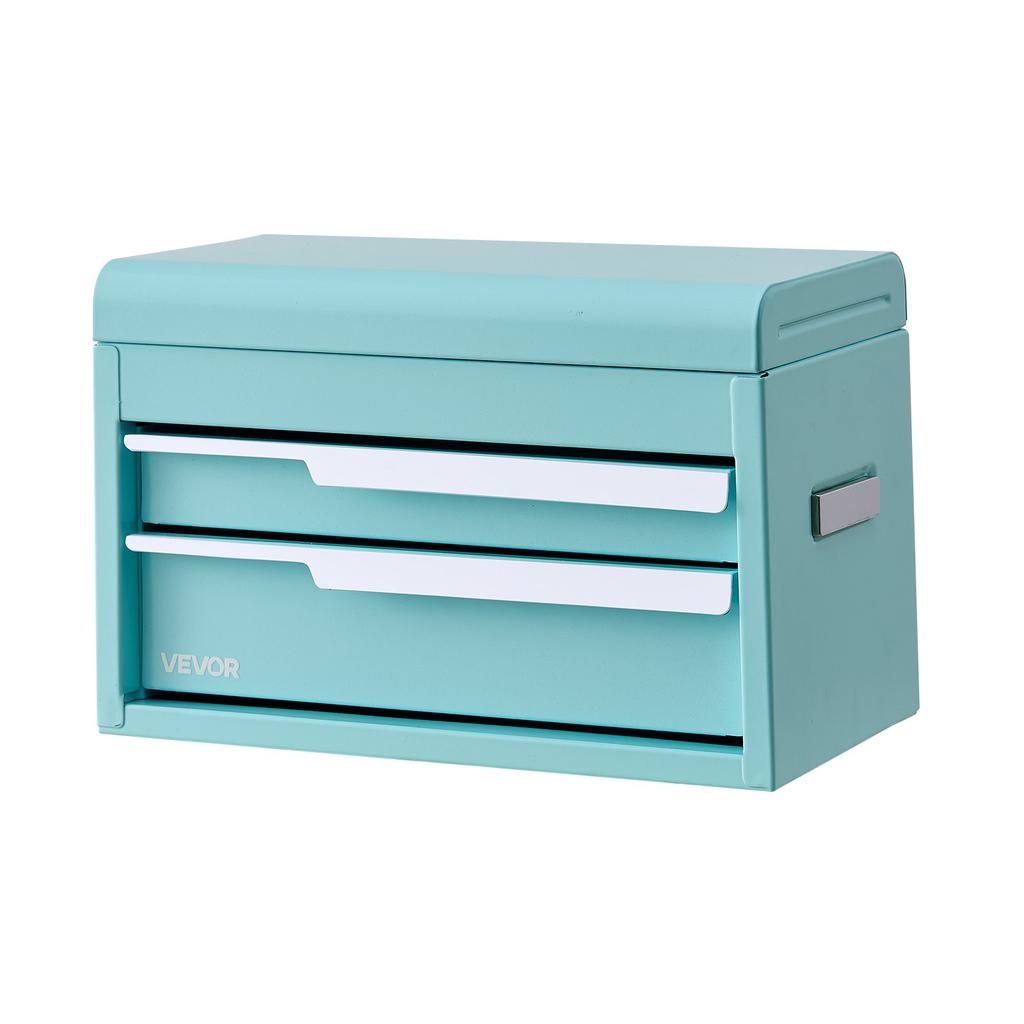 VEVOR Steel Tool Box with 2 Drawers and Top Storage Portable Metal Toolbox, for Garage Workshop Repair Shop Workbench, Magnetic Design