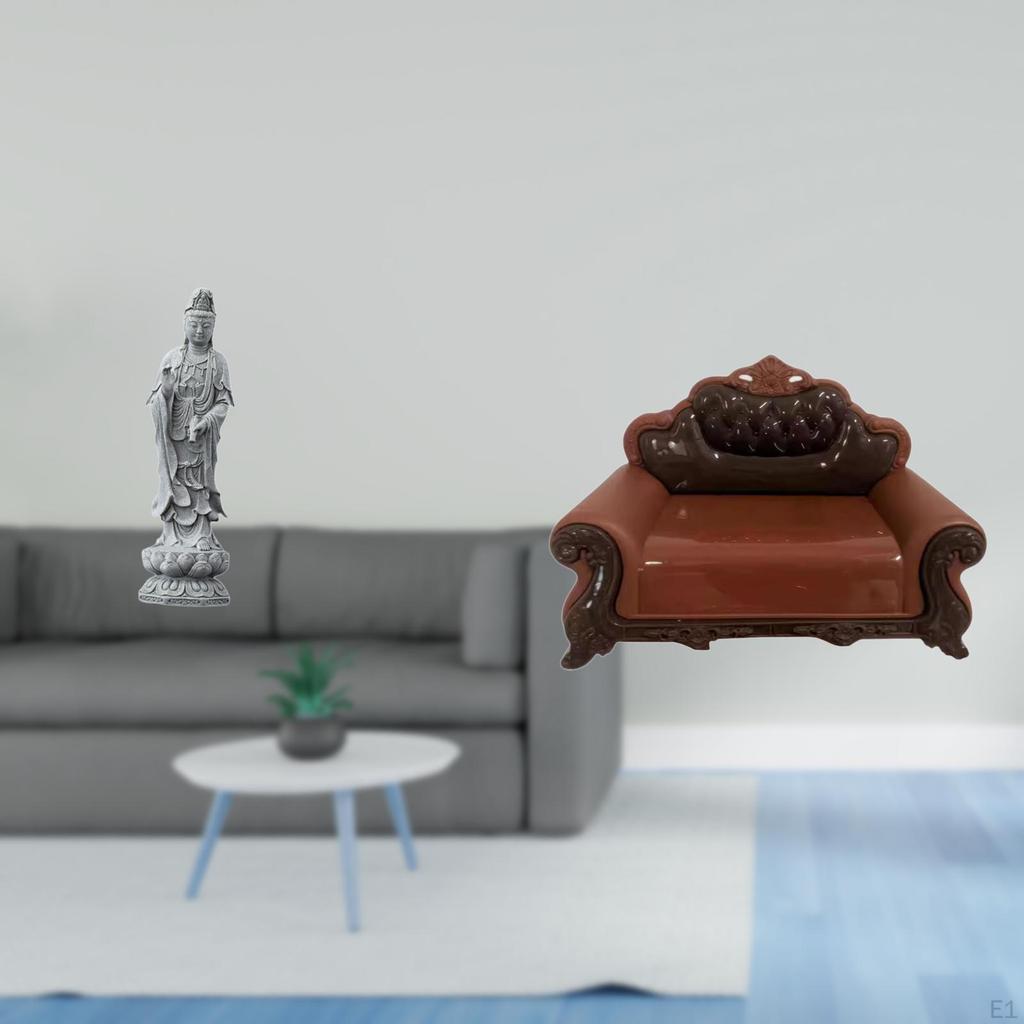 Guan Yin Buddha Ornament Feng Shui Collection Miniature Sofa Chair Model DIY Accessory Micro