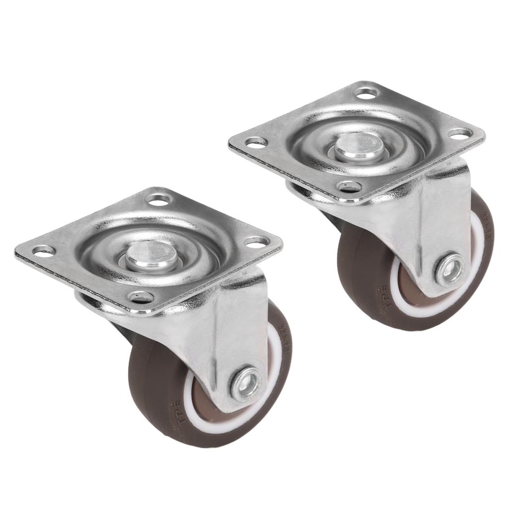 2 szt. Kółka metalowe 33 funty nośność Stojak chromowany Antypoślizgowe Odporne na zarysowania Elastyczne kółko obrotowe płytkowe