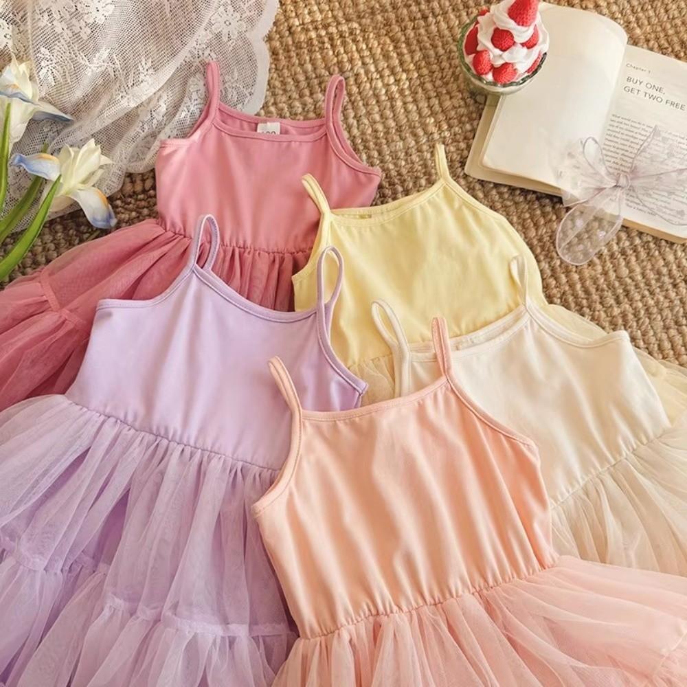 Summer Girls' Ballet TuTu Dress Sleeveless Princess Wedding Dress  Performance Costume