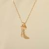 Hip Hop Style Western Cowboy Boots Copper Pendant Necklace for Men and Women Fashion Clavicle Chain Jewelry Gift