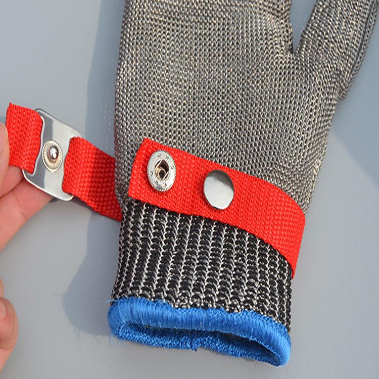 Guante individual de acero inoxidable 316 resistente a cortes de cinco dedos