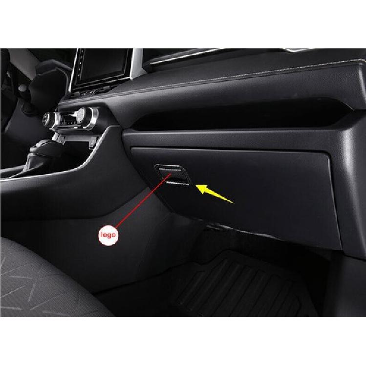 For Toyota RAV4 2019-2023 Carbon Fiber Passenger Storage Box Handle Cover Trim<