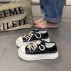 Platform canvas shoes women's 2025 new spring and summer Internet celebrities with skirts little white shoes board shoes design sense niche board sho