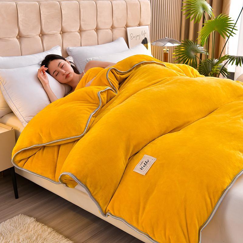 Solid Color Thickened Milk Velvet Duvet Cover Hotel Luxury Dark Green Single Double Comforter Cover Home Warm Soft Quilt Covers