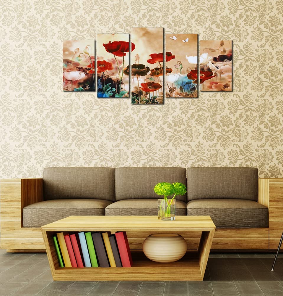 

Современные цветы без рамки, красочные картины, 5 шт., картина на холсте, печать на холсте, настенная живопись, Настенный декор для гостиной 20x35cm*2 20x45cm*2 20x55cm*1