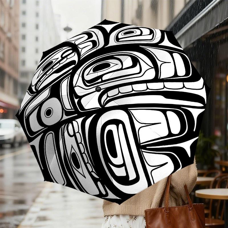Native American Totem Pole Inspired Umbrella: A Unique Blend of Art and Functionality - Perfect for Outdoor Adventures, Travel Essentials 045