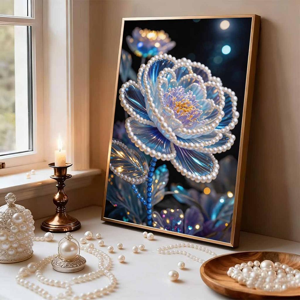 Pittura Floreale con Perle Fai-da-te per Decorazione Murale di Casa Artigianato Artistico per Adulti/Principianti Idea Regalo Decorazione Casa Senza Cornice