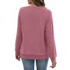 Women's Casual Fashion Color V-Neck Long Sleeve Sweatshirt Lightweight Pullover With Pockets Warm Sweatshirt