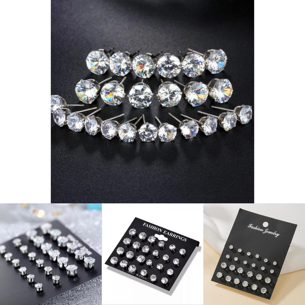 Water Crystal Jewelry Mini Stud Earrings With Microset For Womens Gift