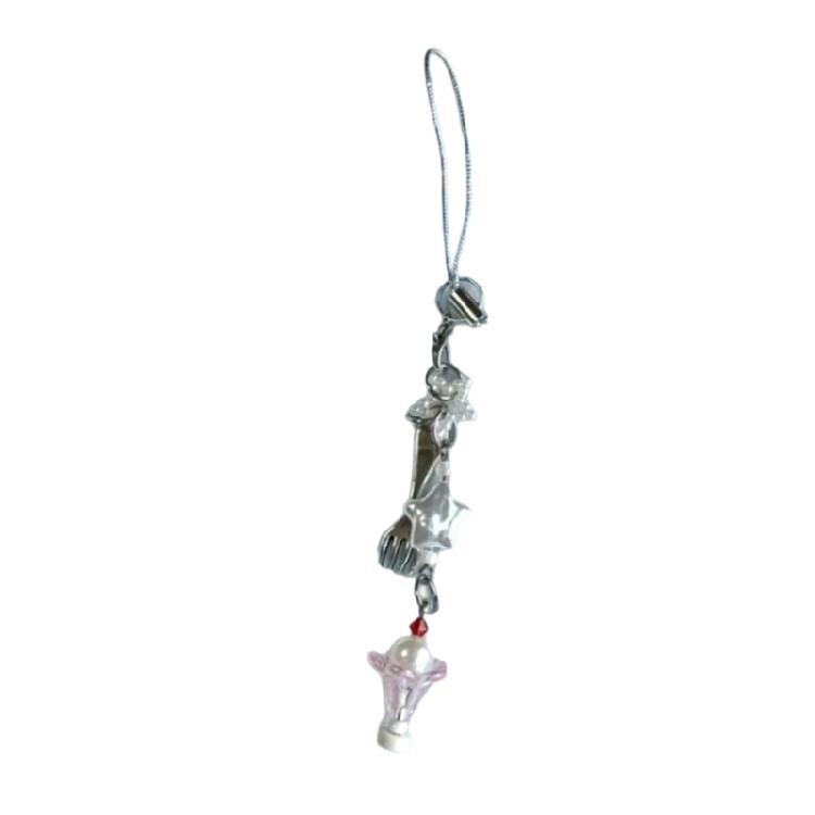 

Artistics Resin Beaded Phone Strap Sweet Treat Theme Keychain for Girls Versatile Bag Charm Daily Accessory
