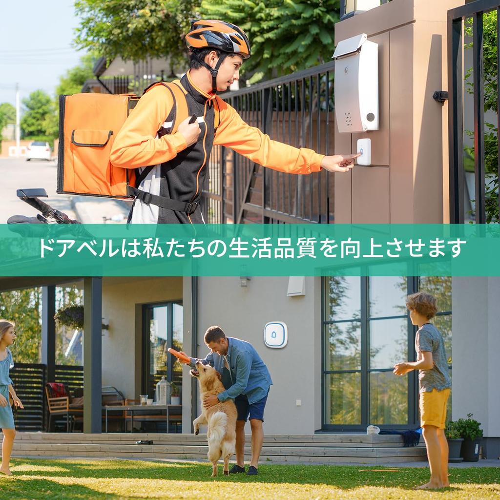 SleeZOO Wireless IP66 Waterproof and Transmitter and Wireless No Installation Light Loud Can Be Heard 300M Wireless Sound and Light Memory Blue 7