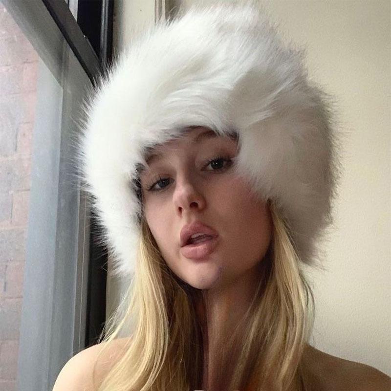 Podzimní a zimní nový dámský klobouk z imitace norkové kožešiny z lišky, dámský zesílený teplý plyšový kbelíkový klobouk