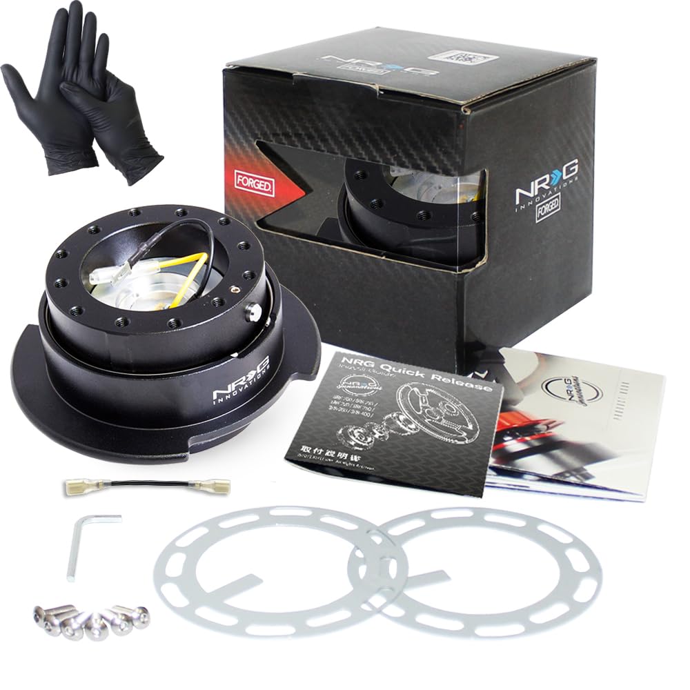 

NRG SRK-250BK Innovative Quick Release Kit 2.5 with Warranty and GO Nitrile Gloves (Black)