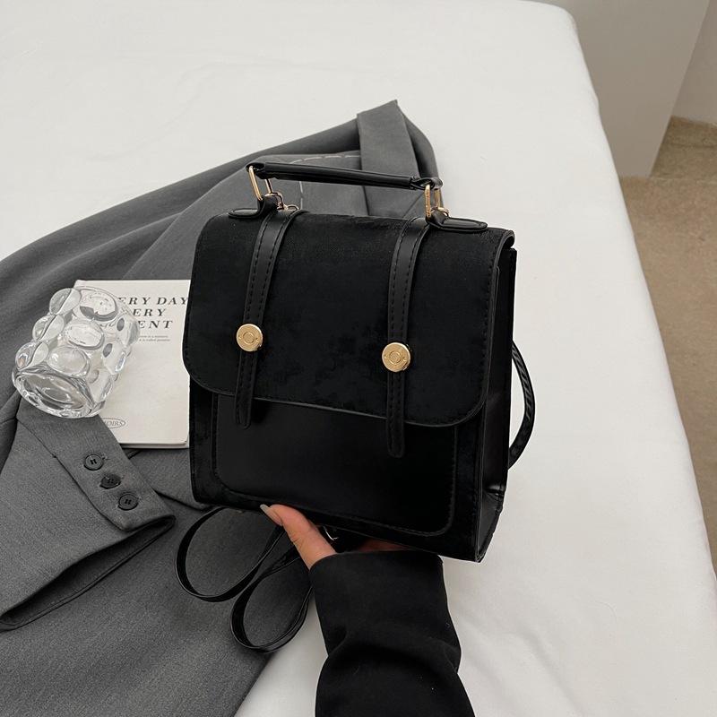 

Рюкзак женский новый модный многофункциональный женский рюкзак простой рюкзак текстурный рюкзак сумка-мессенджер сумка в стиле колледжа no pendant чёрный